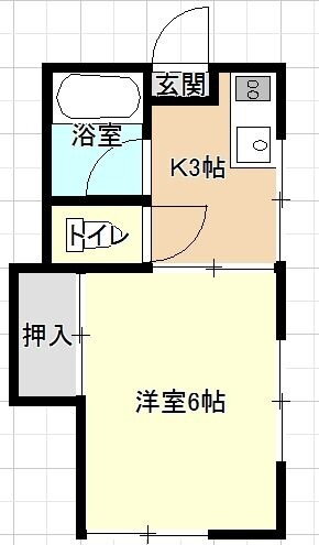 若葉ハイツ 2階 1K 賃貸物件詳細