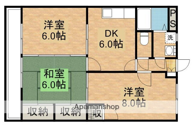 今坂マンションＢ 1階 3DK 賃貸物件詳細