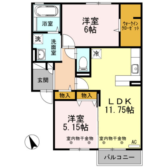 富山県高岡市井口本江 2LDK アパート 賃貸物件詳細