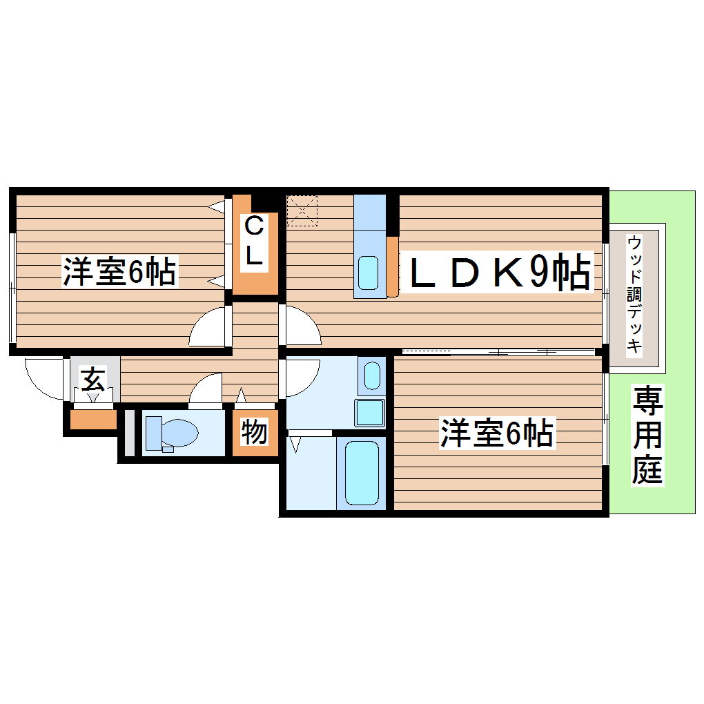 Ｌａｐｐｏｒｔ 1階 2DK 賃貸物件詳細