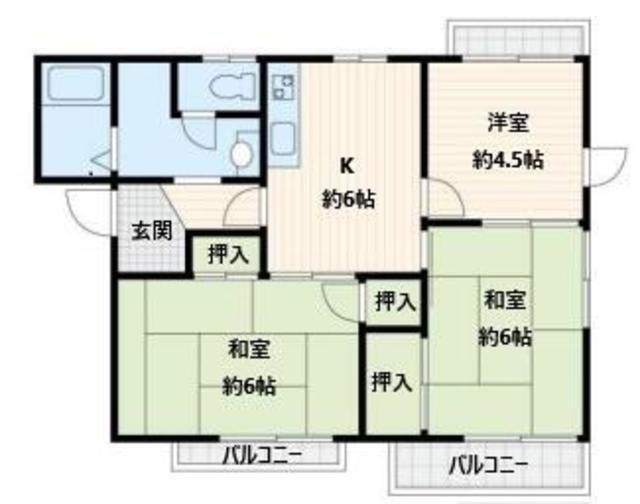 ハピネス 2階 3DK 賃貸物件詳細