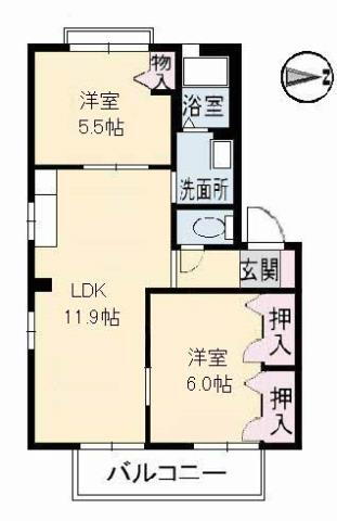 広島県福山市駅家町大字江良 駅家駅 3K アパート 賃貸物件詳細