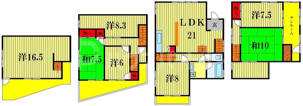 千葉県松戸市八ケ崎１ 新松戸駅 7LDK 一戸建て 賃貸物件詳細