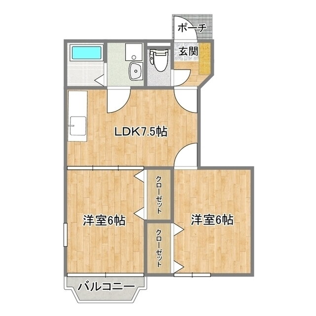 ハウスガーデン楡木八番館 1階 2DK 賃貸物件詳細