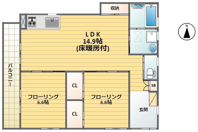 サザンテラス 1階 2LDK 賃貸物件詳細