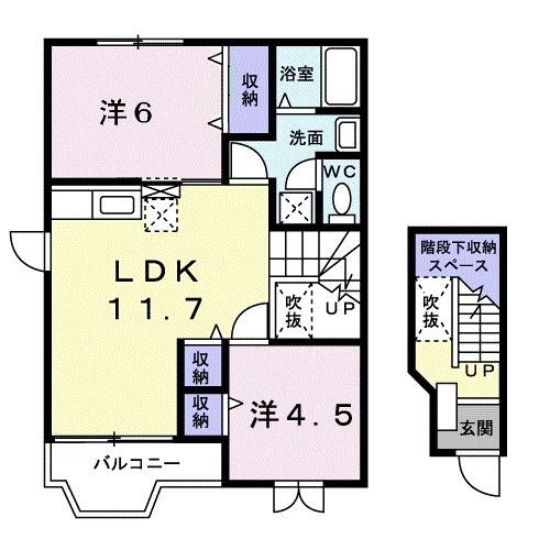 岡山県倉敷市連島中央２ 弥生駅 2LDK アパート 賃貸物件詳細