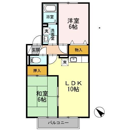 福岡県北九州市小倉南区湯川新町２ 安部山公園駅 2LDK アパート 賃貸物件詳細