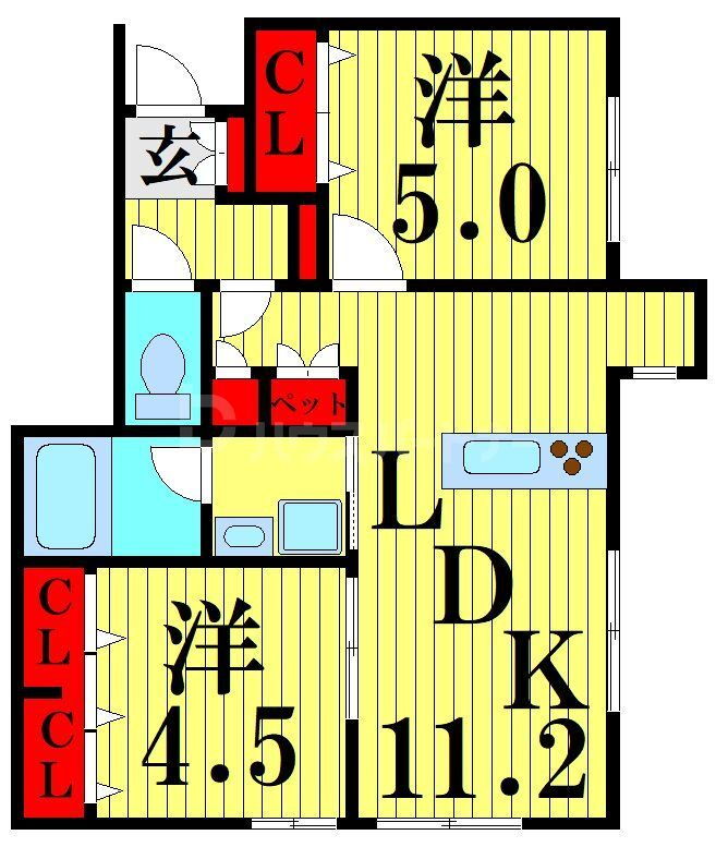 ウィステリアフィールドＩＩ 1階 2LDK 賃貸物件詳細