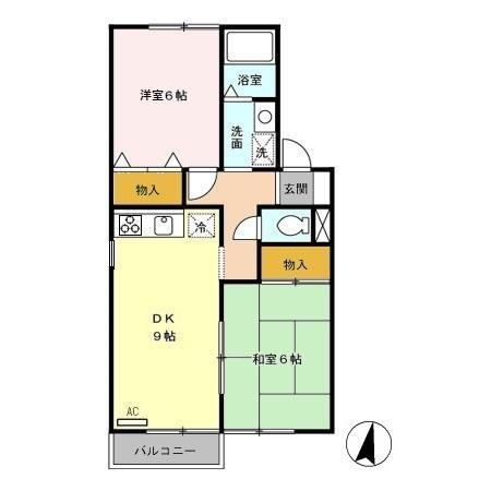 セジュール彩　弐番館 1階 2DK 賃貸物件詳細