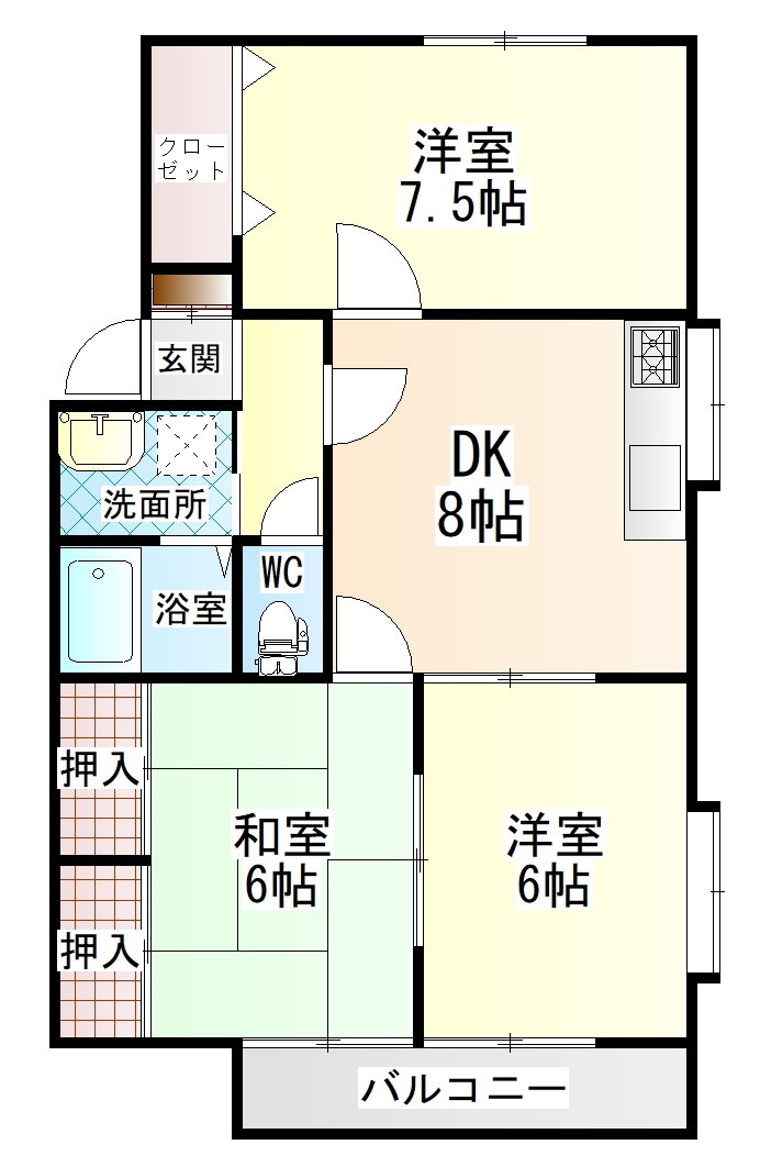 広島県広島市安佐南区川内１ 古市駅 3DK アパート 賃貸物件詳細
