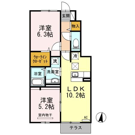 フレ　ブランシュ 1階 2LDK 賃貸物件詳細
