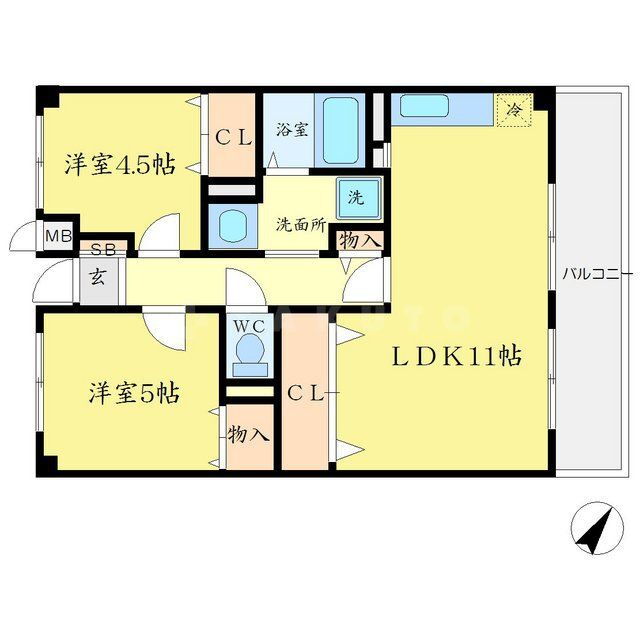 大阪府豊中市刀根山元町 柴原阪大前駅 2LDK マンション 賃貸物件詳細