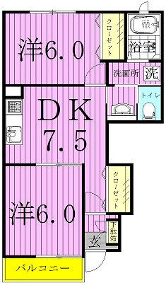 ア・ラ・モード 1階 2DK 賃貸物件詳細