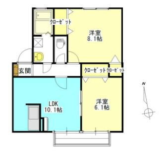 ロイヤルガーデン北屋敷 2階 2LDK 賃貸物件詳細