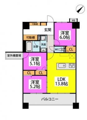 ＤＩＡ　ＣＡＦＵＮＥ 6階 3LDK 賃貸物件詳細