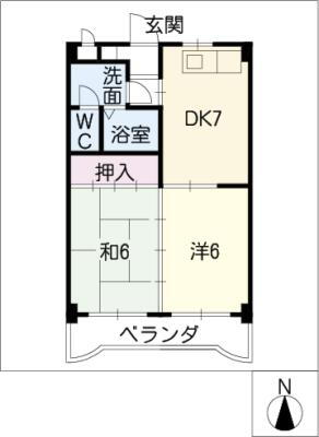 フローレスチェリー 2階 2DK 賃貸物件詳細