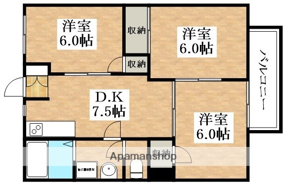 大阪府松原市若林１ 長原駅 3DK アパート 賃貸物件詳細