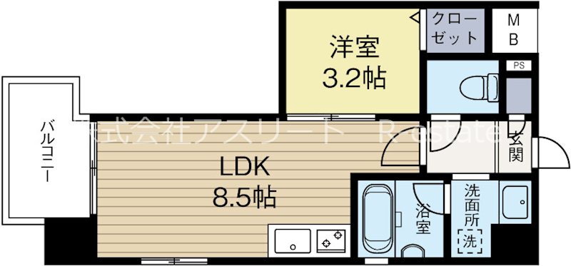 福岡県福岡市中央区舞鶴１ 赤坂駅 1LDK マンション 賃貸物件詳細