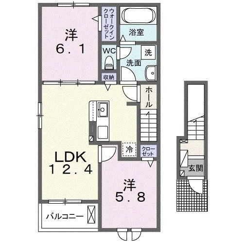 アザレアＴ　Ｉ 2階 2LDK 賃貸物件詳細