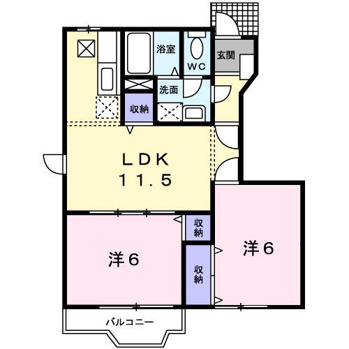 エヴァーグリーン 1階 2LDK 賃貸物件詳細