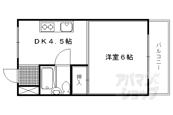 京都府京都市山科区栗栖野打越町 椥辻駅 1DK マンション 賃貸物件詳細