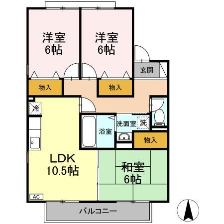 島根県松江市学園２ 3LDK アパート 賃貸物件詳細