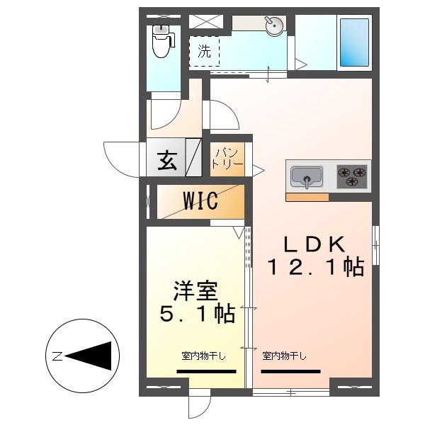 岡山県倉敷市美和１ 倉敷駅 1LDK アパート 賃貸物件詳細