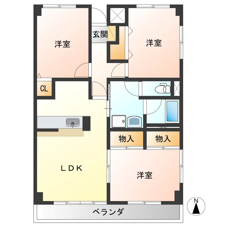 栃木県宇都宮市宿郷３ 宇都宮駅 3LDK マンション 賃貸物件詳細