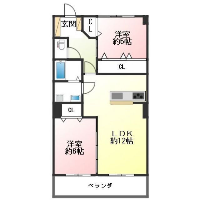 平和ビル 6階 2LDK 賃貸物件詳細