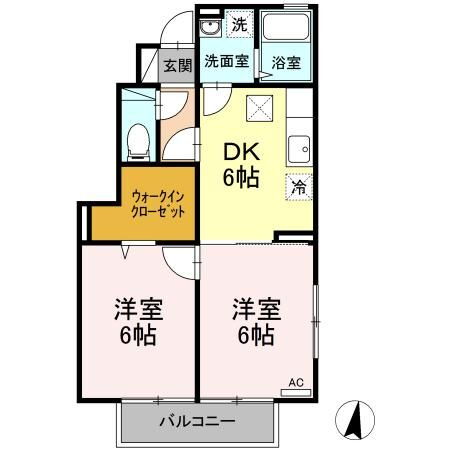 パルク　オベルジーヌ　Ａ 1階 2DK 賃貸物件詳細