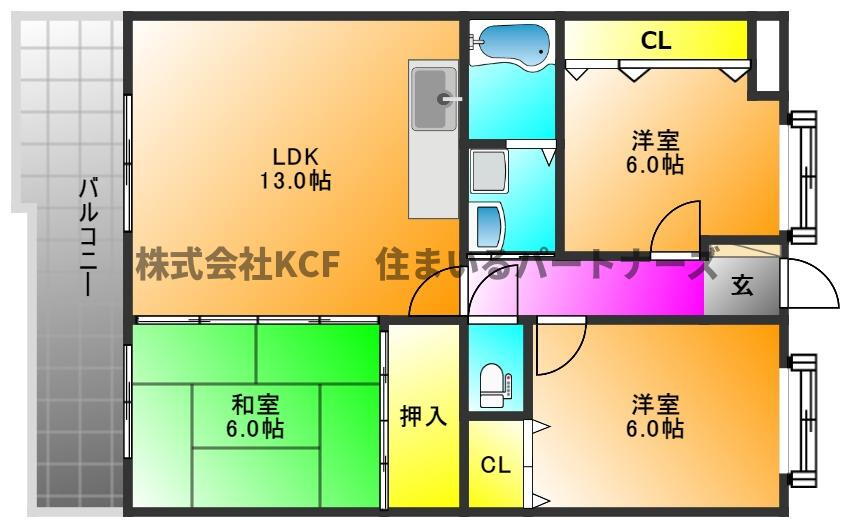 福岡県久留米市御井旗崎２ 御井駅 3LDK マンション 賃貸物件詳細