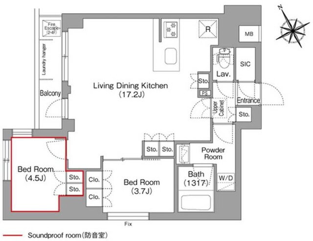 コンフォリア・リヴ平井ＭＵＴＩＯ 3階 2LDK 賃貸物件詳細