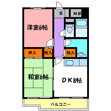 兵庫県明石市魚住町西岡 東二見駅 2DK マンション 賃貸物件詳細