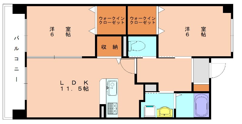 福岡県古賀市中央６ 千鳥駅 2LDK マンション 賃貸物件詳細