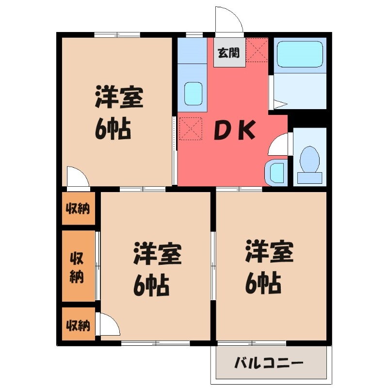群馬県伊勢崎市除ケ町 剛志駅 3DK アパート 賃貸物件詳細