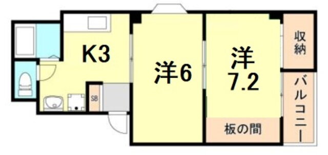 メゾンド実起 3階 2K 賃貸物件詳細