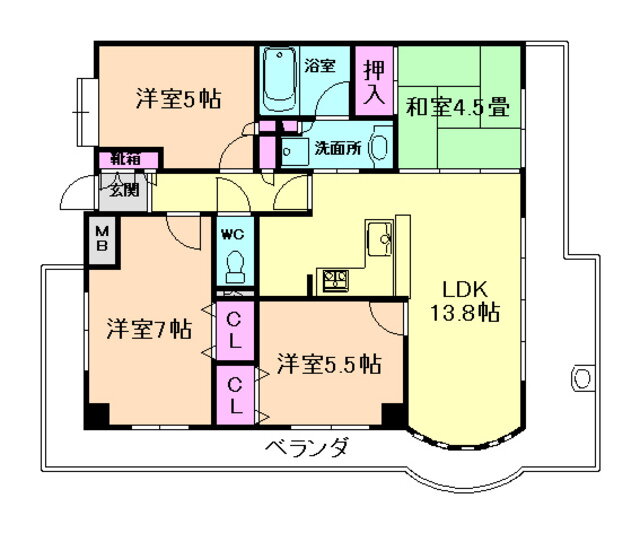 アズ・シェラーナ・ココ 2階 4LDK 賃貸物件詳細