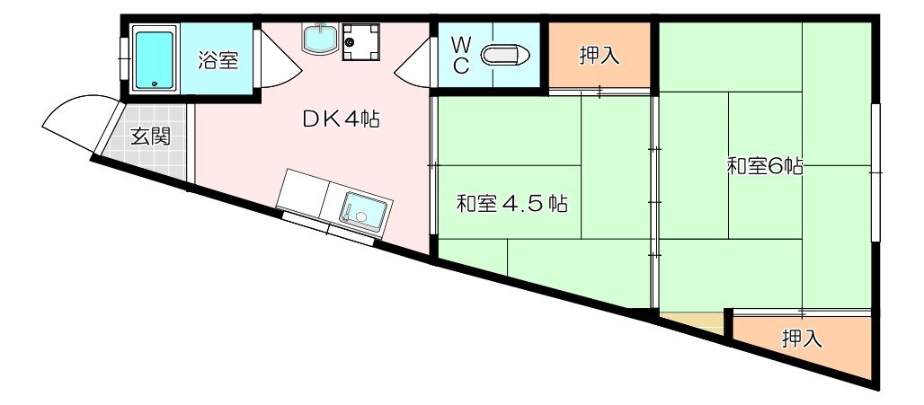 森本マンション 3階 2DK 賃貸物件詳細