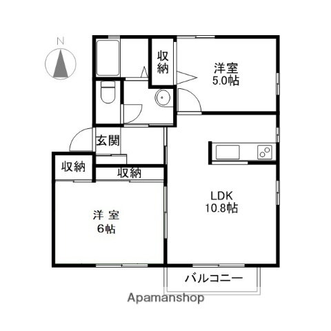 群馬県前橋市富士見町時沢 前橋駅 2LDK アパート 賃貸物件詳細