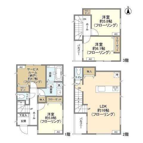 Ｋｏｌｅｔ篠崎０８ 3SLDK 賃貸物件詳細