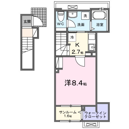 ソレアード　ヴィラ 2階 1K 賃貸物件詳細