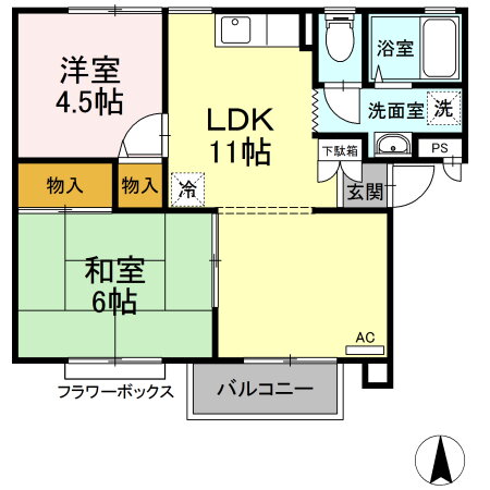 福島県郡山市大槻町字堀切西 2LDK アパート 賃貸物件詳細