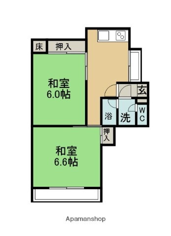 長野県長野市平林２ 桐原駅 2DK マンション 賃貸物件詳細