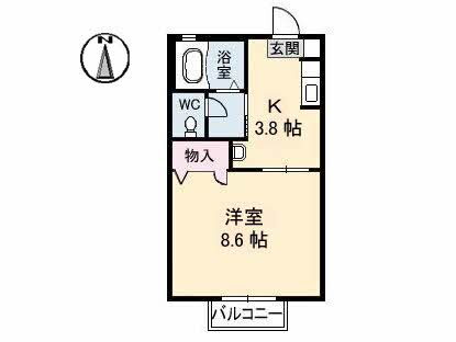 岡山県倉敷市上東 庭瀬駅 1K アパート 賃貸物件詳細