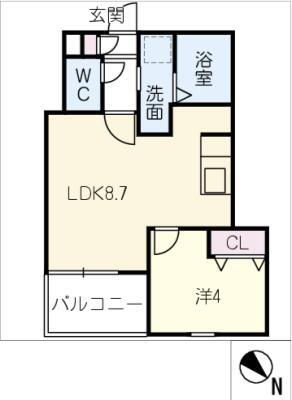 愛知県稲沢市小沢３ 国府宮駅 1LDK アパート 賃貸物件詳細