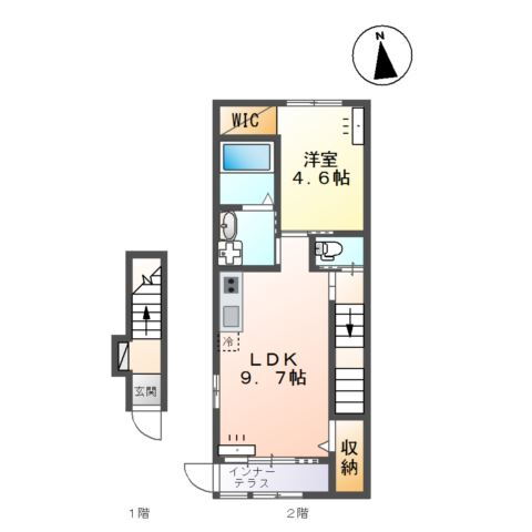 栃木県小山市若木町３ 小山駅 1LDK アパート 賃貸物件詳細