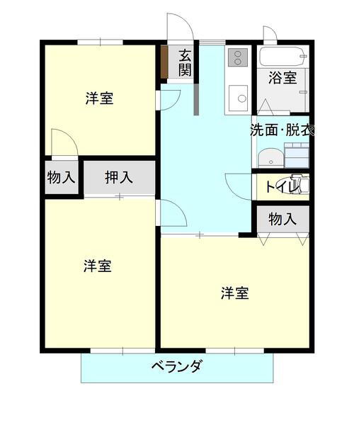 ファミール緑が丘 2階 3DK 賃貸物件詳細