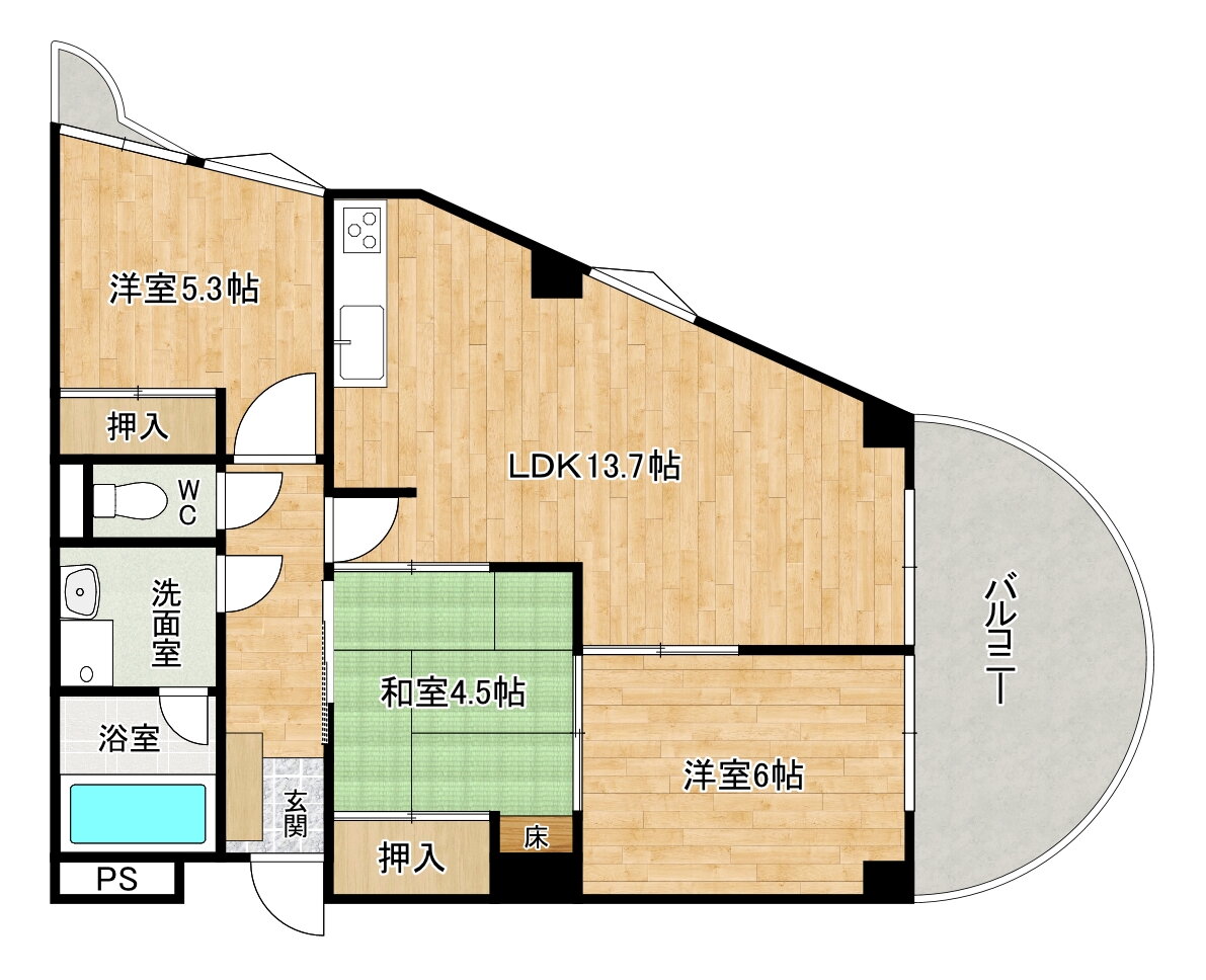 兵庫県神戸市東灘区田中町２ 摂津本山駅 3LDK マンション 賃貸物件詳細