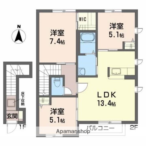 宮城県仙台市若林区六丁の目中町 六丁の目駅 3LDK アパート 賃貸物件詳細