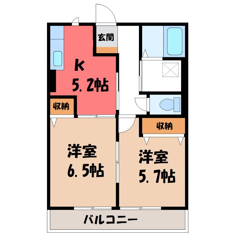 群馬県前橋市北代田町 三俣駅 2DK アパート 賃貸物件詳細